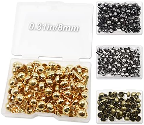 Modixun 400pcs Brads Round Fasteners, 4 Colors Paper Fasteners with ...