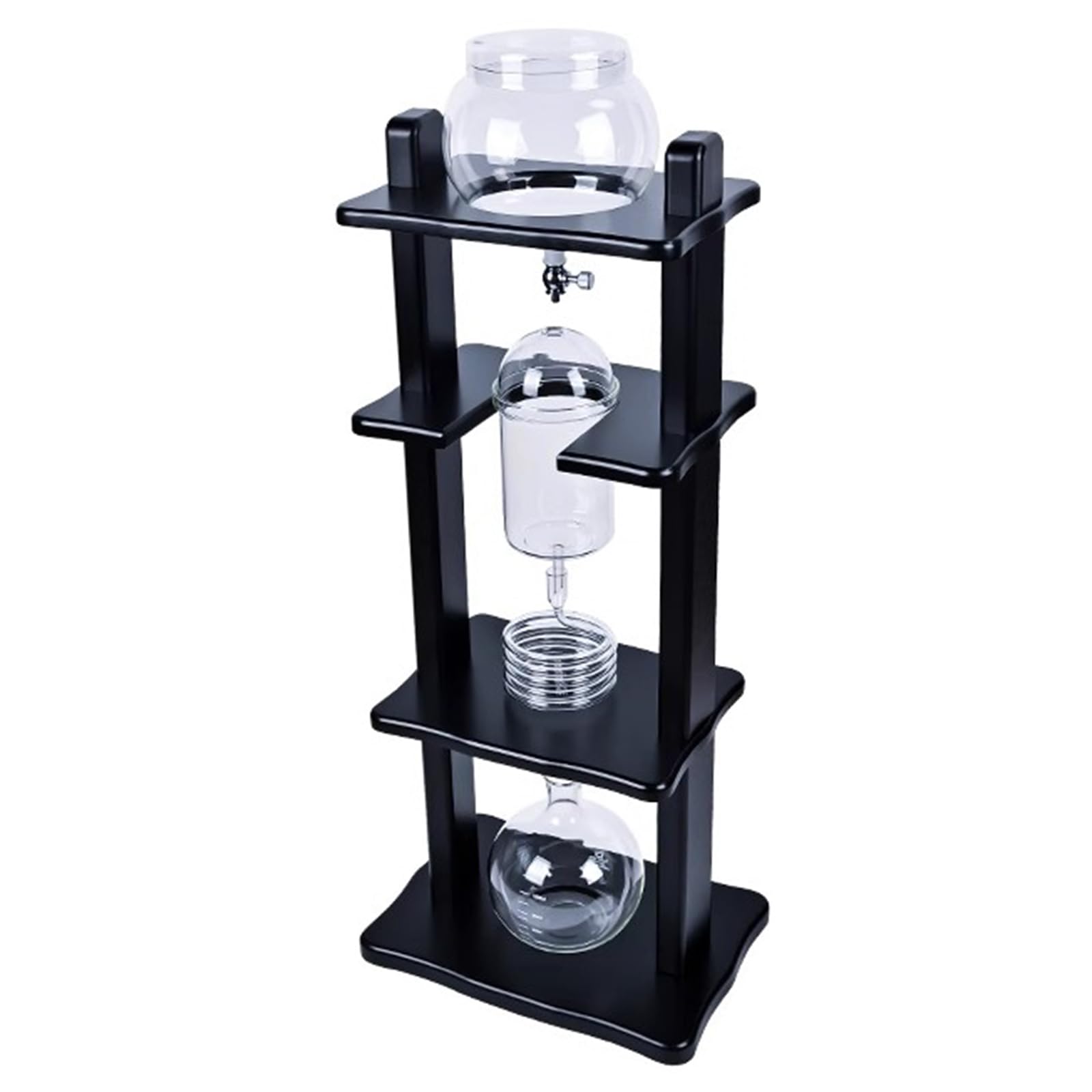 Cafetera Cold Brew con tecnología de goteo lento, 1000 ml, gran capacidad para 6-8 tazas, ideal para bares, clubes, fiestas, marco de madera negra
