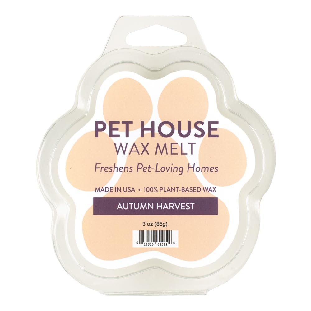 Pet House Autumn Harvest Fall Scented Wax Melts - Natural, Long-Lasting, Plant Based Paw Shaped Wax Cubes for Warmers Pack of 2
