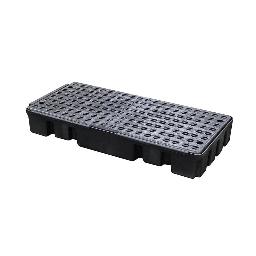 SpillKit.com Low Profile Spill Pallets, Modular, Recycled Polyethylene, Holds (2,4,6, or 8) 55-Gallon Drums, Connect through U-Channels (2 Drum)