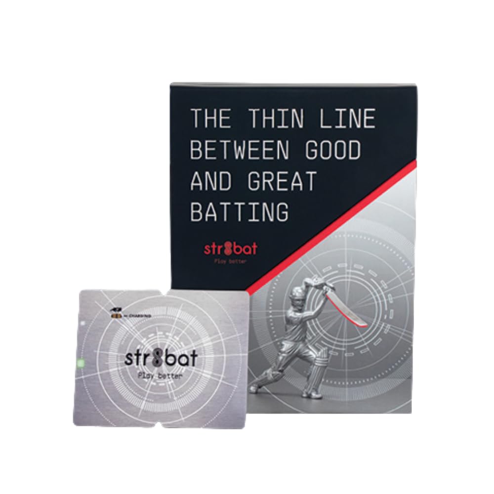 str8bat Pro - Smart Sticker for Cricket Bat | Paper-Thin Smart Motion Sensor for Real-Time Shot Tracking with Performance Insights & Unlimited Storage | Enhances Batting Skills | for Players, Coaches