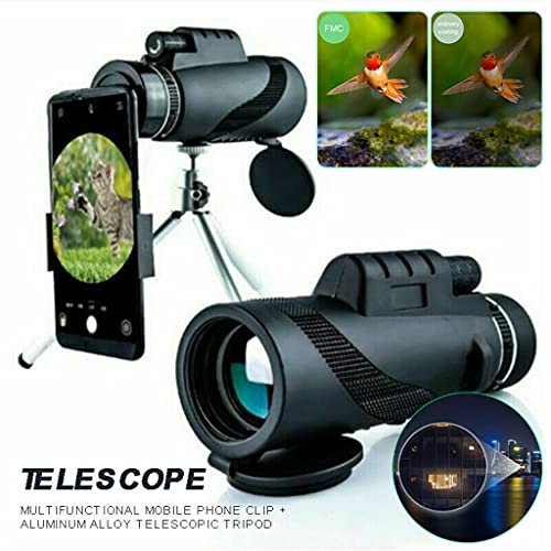 80X100 Super Monocular Telescope Sglass Prism Telescopio palmare grandangolare con Telefono Treppiede Scope Telescopio da Campeggio