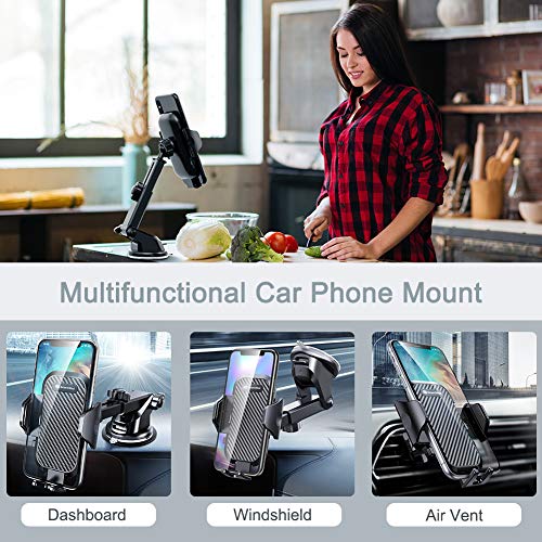 DesertWest Cell Phone Holder Upgrade Dashboard Car Mount Strongest Ultimate Protection Windshield Air Vent Universal Fit with iPhone 12 SE 11 Max Pro X XS Max XR 8 7, Samsung Galaxy S20 All Phones - Thumbnail 2