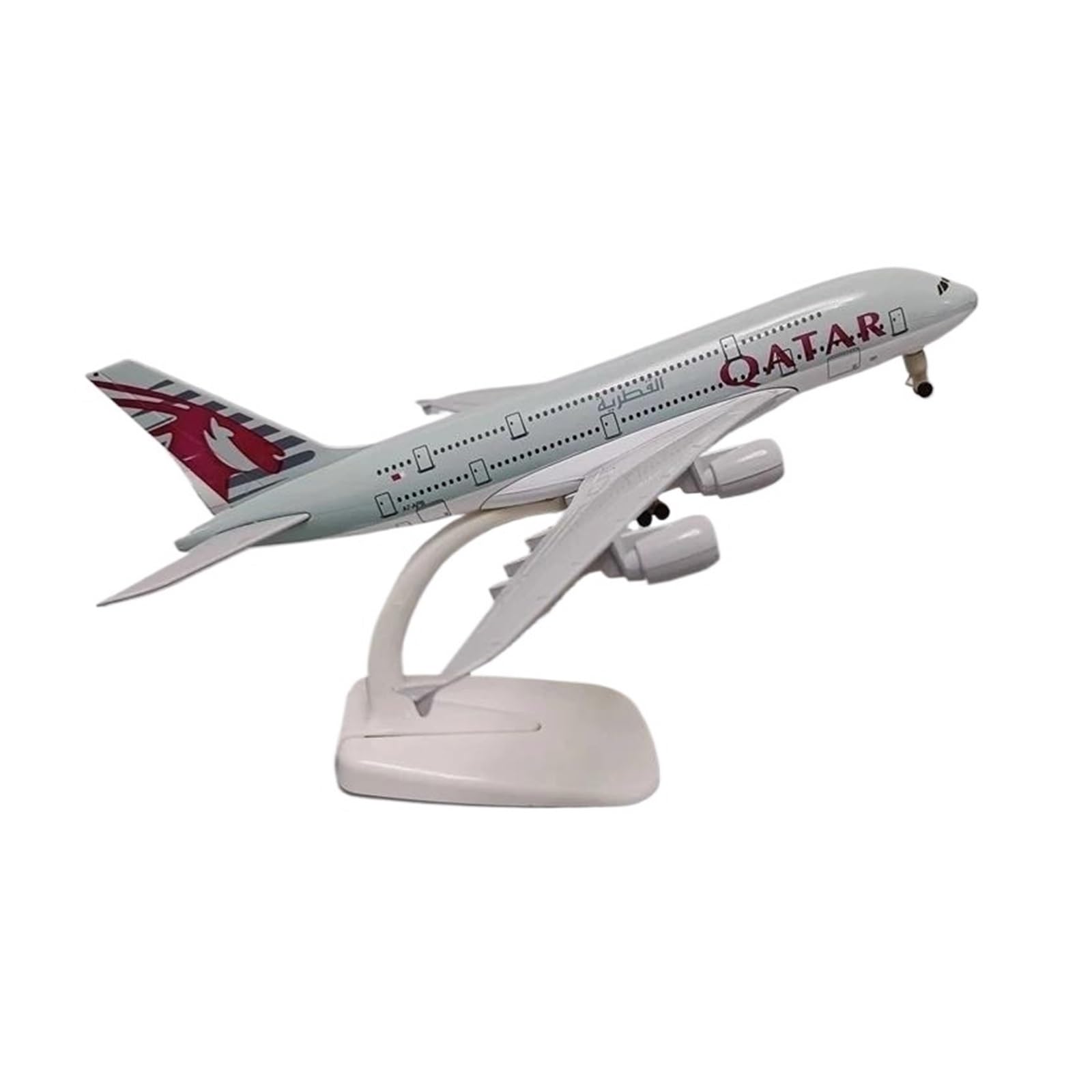 Replica in scala aeroplano 20 Cm Per Qatar Classic 380 Modello Aereo In Lega Metallo Pressofuso Carrello Atterraggio Ruote Giocattoli Da Collezione Per collezioni di visualizzazione