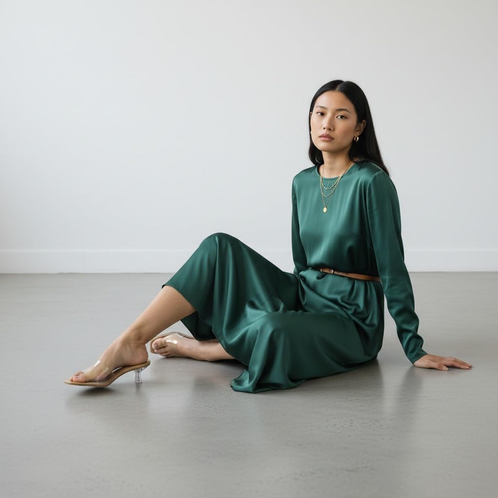 CUSHIONAIRE Doral Clear Kitten Heels for Women, Slip-On Open Toe Dress Sandals with Cushioned Footbed - Image 9