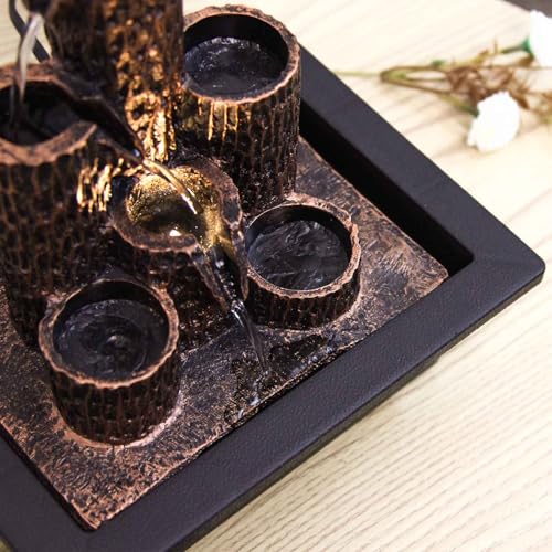 Fuente de agua de escritorio que reduce el estrés laboral con LED 5
