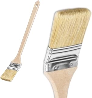 10x Heizkörperpinsel 63 mm mit langem Holzgriff – Flachpinsel für Ecken & schwer zugängliche Stellen – Profi-Malerpinsel für Lack, Öl, Lasur (10 Stück)
