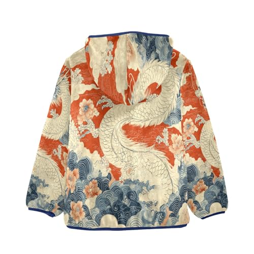 Dragon Cloud Toddler Fleece Jacket Girl Boys Hooded Fleece Jacket Coat Warm Outwear Zip-up 3-10T2