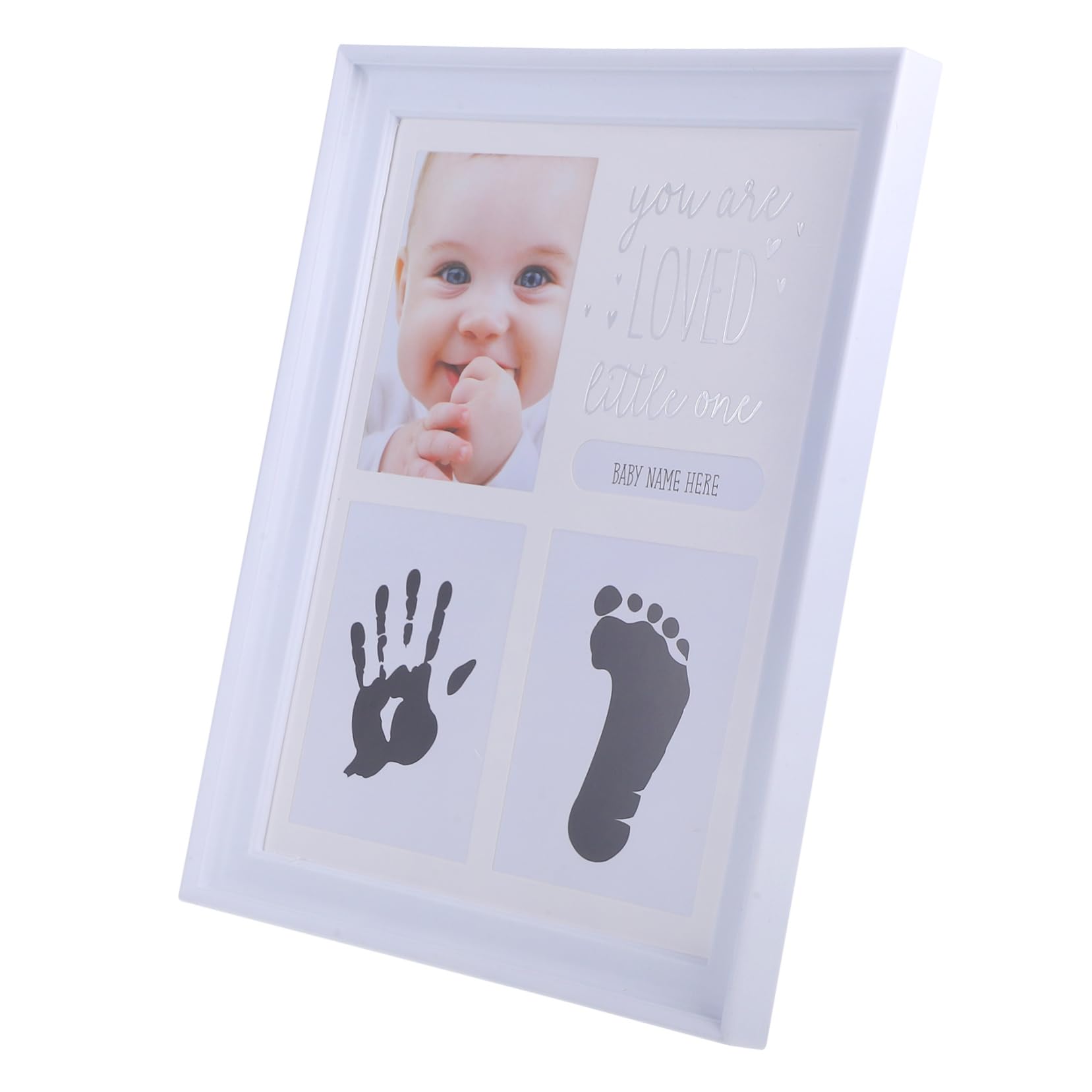 HANABASS 5 Stück Neugeborenen Fotorahmen Andenken Bilderrahmen Weiß Hand und Fußabdruckrahmen Fotohalter für Erste Jahr Erinnerungen Babyzimmer Dekoration