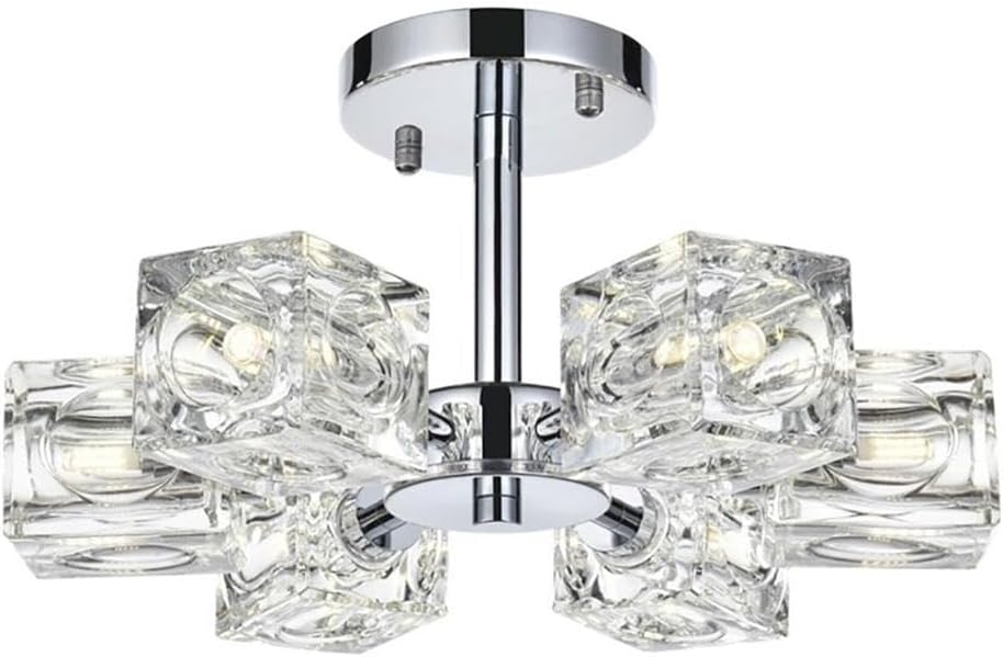 Pemberly Row 6-Light Metal & Glass Flush Mount in Chrome/Clear