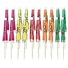amscan 40117 Paraplu-decopicker, verpakking van 20 stuks, kleurrijke paraplu’s, 10 cm