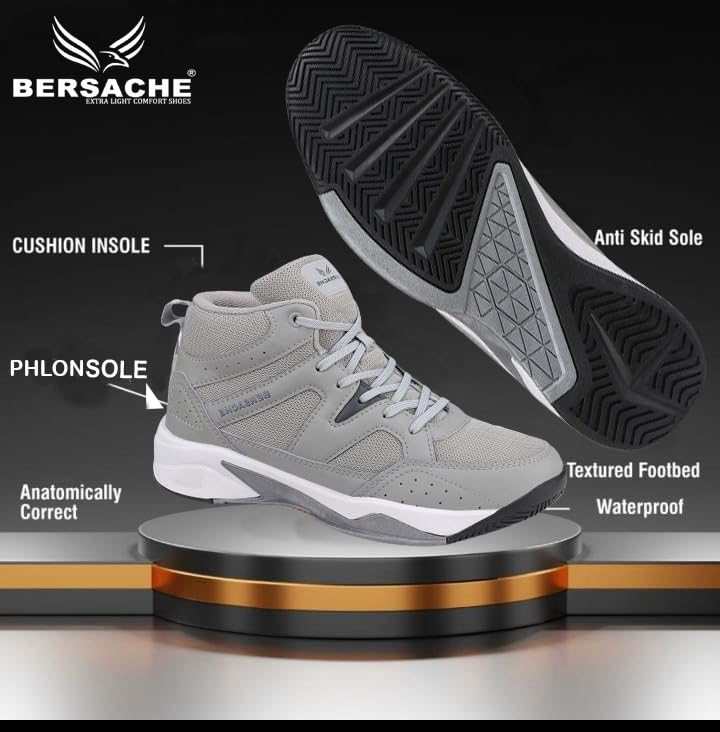 Image of BERSACHE Premium Sports,Gym, Trending, Stylish Running Shoes for Men (Black)