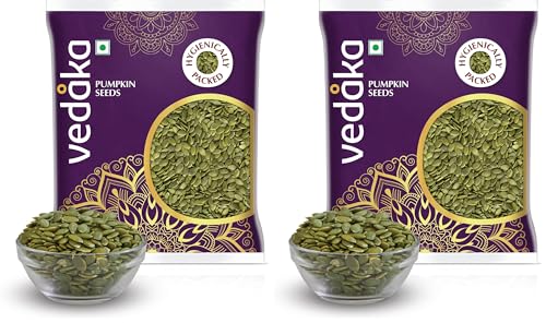 Image of Amazon Brand - Vedaka Premium Raw Pumpkin Seeds | Fibre rich 100g (Pack of 2)