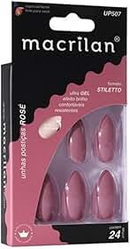 Macrilan Unhas Postiças Estilo Stiletto - Rosé - Up507