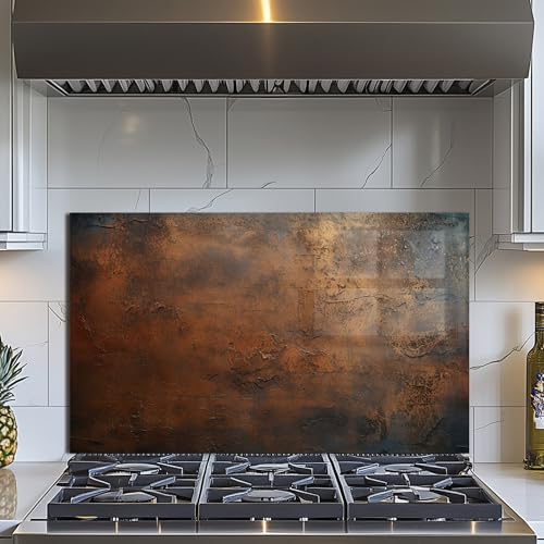 Evgosm Tempered Glass Backsplash for Kitchen, marble Stove Splashback, Glass