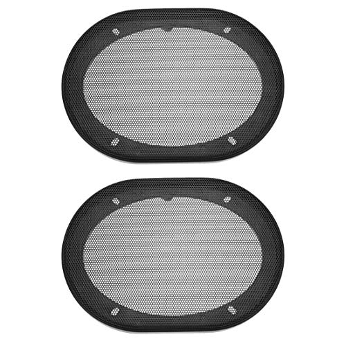 uxcell Speaker Grill Cover 5.94X8.27inch Mesh Decorative Square Subwoofer Guard Protector Black 2pcs