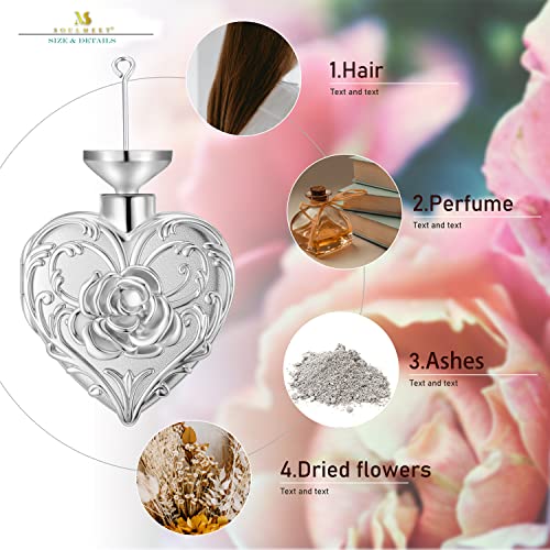 SOULMEET White Gold Filled Flower Rose Cremation Jewelry for Ashes Heart Rose Urn Necklace that Holds Human Dog Cat Ashes - Image 4