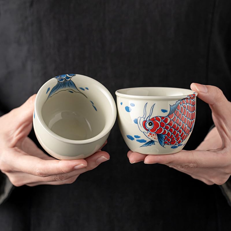 Filiżanka do herbaty Kungfu, 100-125ml Ceramiczna chińska filiżanka do herbaty Ceramiczna japońska filiżanka do herbaty(120ml 7.5 * 5.5cm 2pcs 1#cup-gift Box)