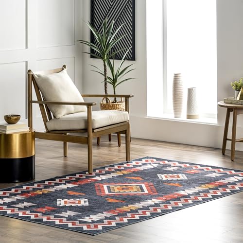 Tapis sud-ouest diamant lavable en machine nuLOOM Jayde 1,5x2,4m