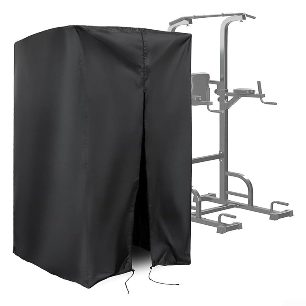 Besttoolifes Outdoor Pull Up Bar Abdeckung für Fitnessgeräte, witterungsbeständig 210D/420D Oxford Tuch Schutzhülle für Klimmzug-Dip-Ständer, faltbar mit Kordelzug, Schwarz