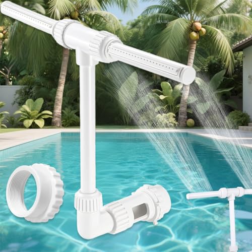 Pool Brunnen Wasserfall Dual Springbrunnen 360° Verstellbarer, Pool Fontäne mit Adapter,Pool Springbrunnen Fontäne, Druck- und Höhenverstellbares Pool Wasserfontäne für Pool und Spa