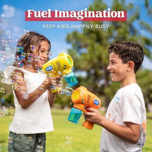 4. JOYIN 2 Bubble Guns with Refill Solution (Yellow+Orange)