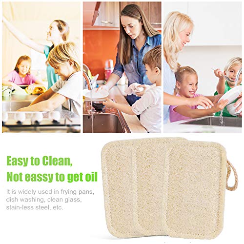 Image of Natural Loofah Kitchen Sponges, 20 PCS Natural Sponge for Dishes, Cleaning, 100% Biodegradable Compostable Vegetable, Eco Friendly Sponges, Non-Scratch, No Odor Scrubber