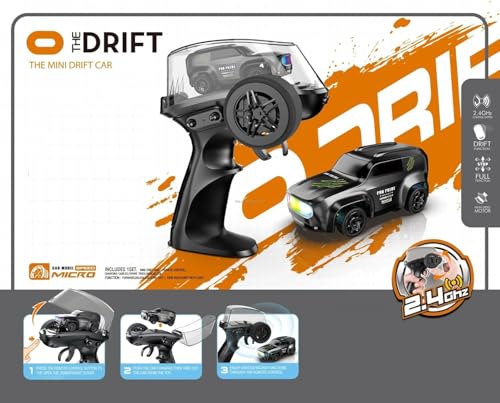 Image of Amitasha 2.4GHz Mini RC Drifting Car 1:64 Scale Remote Control Car with LED Lights & Speed Mode, Stunt Drift Toys for Kids & Adults