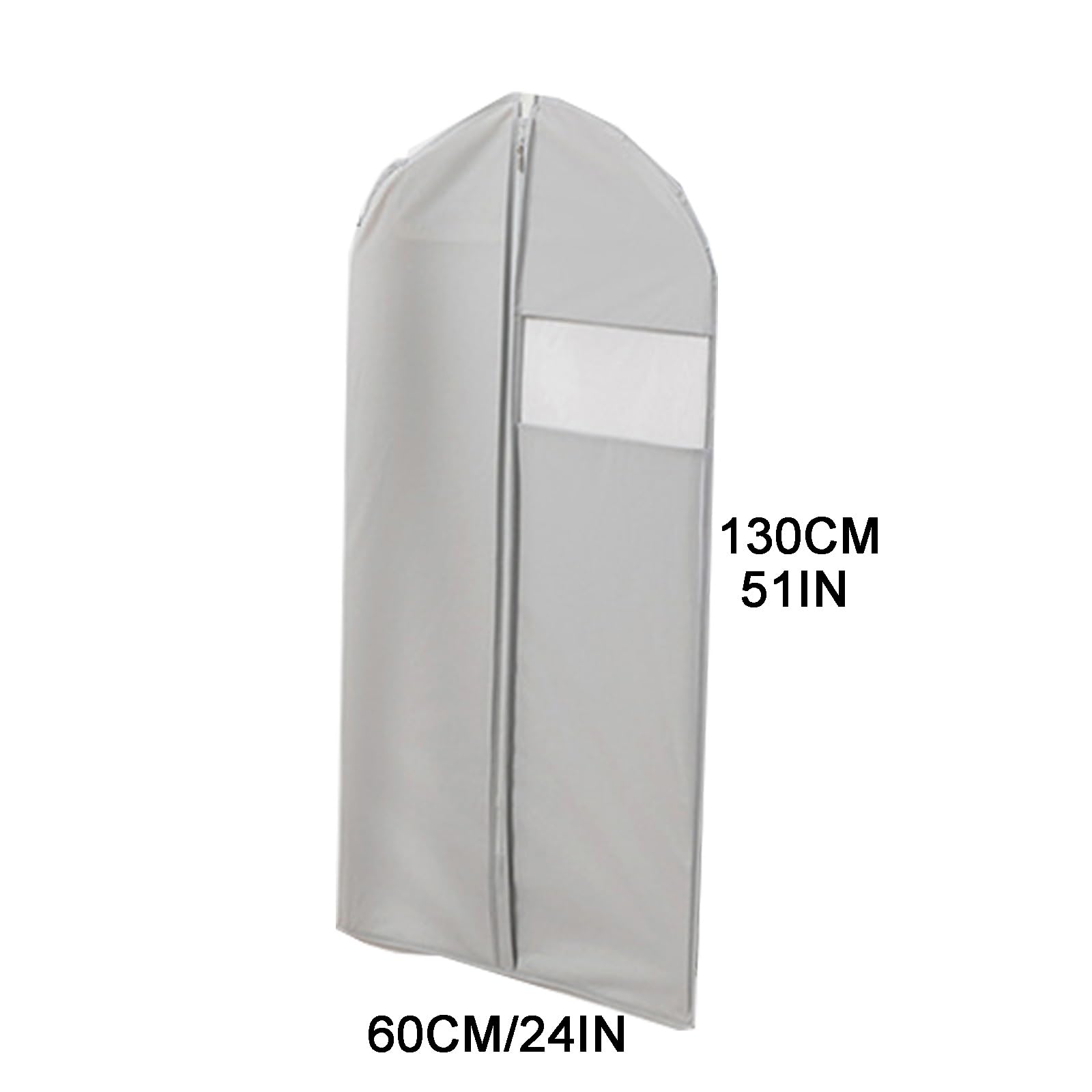 Paquete de 5 Fundas Ropa con Cremallera y Ventana Transparente, Funda Abrigos para Colgar, para Trajes, Abrigos, Vestidos(Gray,60 * 130CM/24 * 51IN)