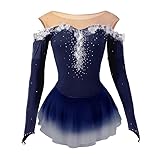 Nnnnydjy Lady's Artistic Figure Ice Skating Competition Dresses Rhythmic Gymnastics Leotards for Girls Fashion Gradient,G,12_15Years