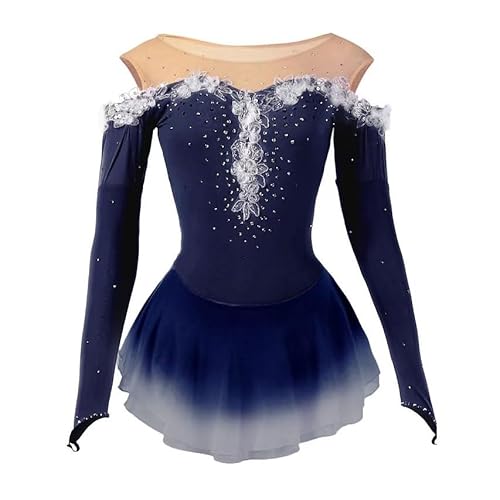Nnnnydjy Lady's Artistic Figure Ice Skating Competition Dresses Rhythmic Gymnastics Leotards for Girls Fashion Gradient,G,12_15Years