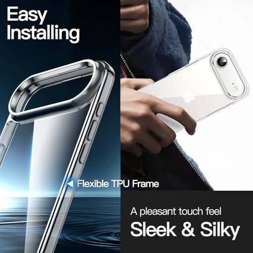 Image of JETech Case for iPhone Air, Non-Yellowing Shockproof Phone Bumper Cover, Anti-Scratch Clear Back, 6.5-Inch Display (Clear)