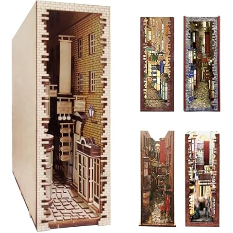 Wooden Diagon Alley Book Nook Kit Bookend Cover