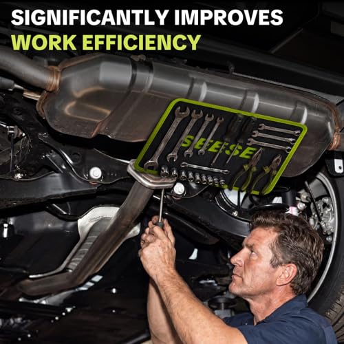 Image of Flexible Magnetic Tool Mat: Features 23 Powerful Magnets for Holding Tools & Metal Parts - Perfect for Car Repair, Mechanics, Automotive Shops and DIYers (104 x 320mm)
