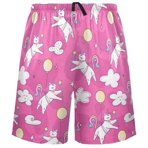 visesunny Mens Pajama Bottom bulldog Animal Print Soft Sleep Shorts for Men Breathable Loungewear Pjs Pants with Pocket S-XXL