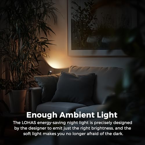 Image of L LOHAS LED Night Lights Plug into Wall, [2-Pack] Rotatable Night Light with Dusk to Dawn Sensor, 0-100 LM Brightness Adjustable,Soft White 3000K Spot Light Nightlight for Bathroom Hallway Stairs