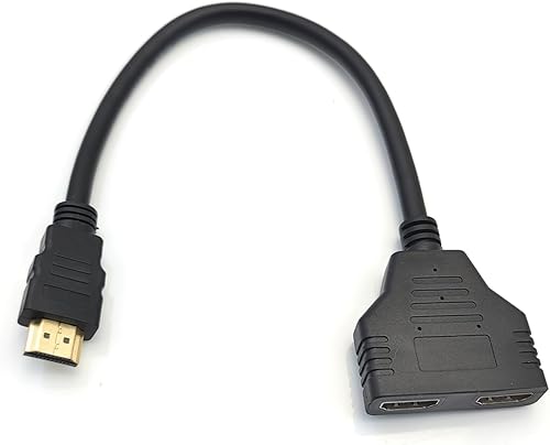 Links Divisor compatible con HDMI, 1 en 2 salidas, divisor HDMI 4K para monitores duplicados o solo espejo, 1x2 HDMI Splitter 1 a 2 Amplificador