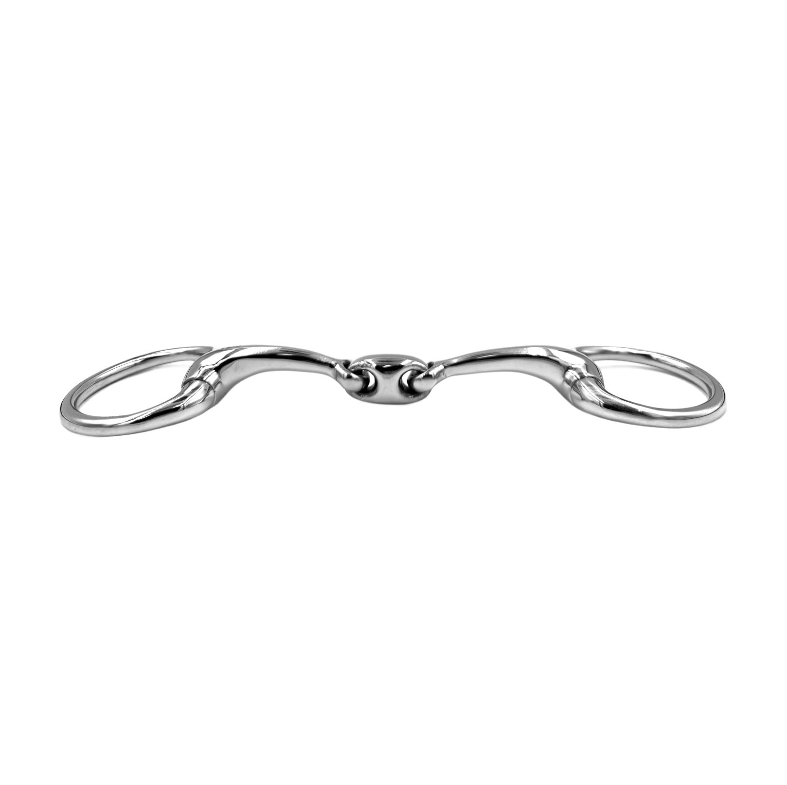Gebiss ErgoBit Olivenkopfgebiss Olivenkopftrense Doppelt Gebrochen Edelstahl Ringdurchmesser 55 mm Gebissstärke 14 mm