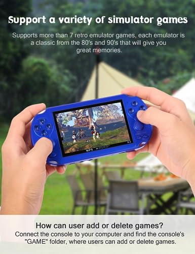 CZT Console de Jeux vidéo 4,3 Po 8 Go intégrée à 2100 Jeux gratuits pour Plusieurs simulateurs Console de Jeu Portable Vidéo/Musique Ebook Sortie TV Le Jeu Peut être archivé Cadeaux de Noël – Image 4