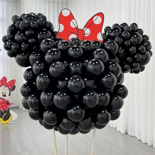 Image of 150pcs Black Balloons Different Sizes Pack, 18 12 10 5 Inch Party Balloon Garland Arch Kit for Halloween Birthday Graduation Baby Shower Party Decorations(With 2 Ribbons)