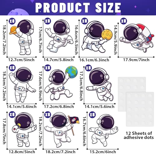 Image of gisgfim 80Pcs Outer Space Cutouts Back to School Decorations Bulletin Board Astronaut Paper Cut-Outs Classroom Decor for Boy DIY Craft Photo Wall Solar System Kindergarten Preschool Party Favor Supply