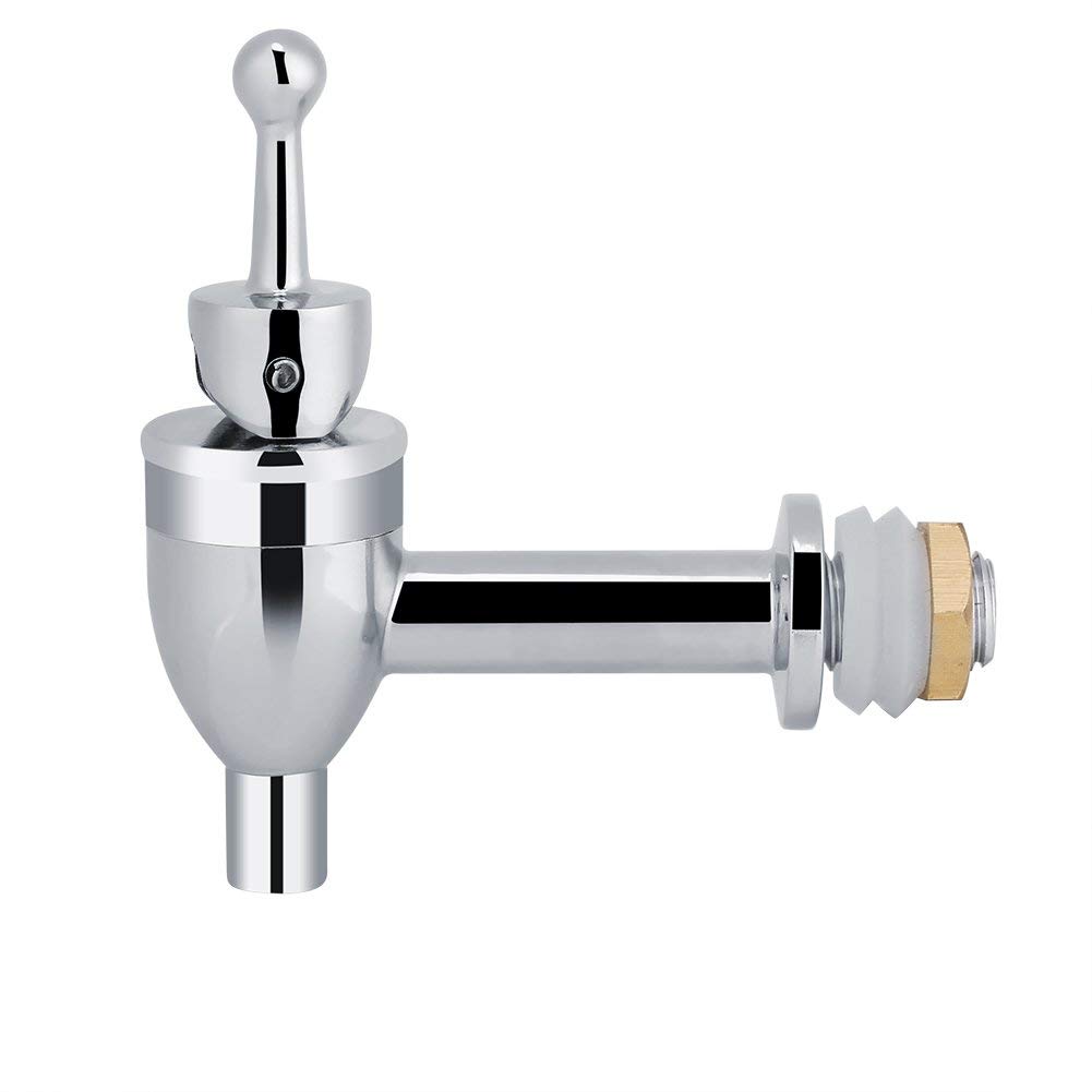 Fdit Vino Birra Rubinetto, Rubinetto di Ricambio per Erogatore di Bevande Succhi Botte di Vino per Uso Domestico e Feste (Chrome 12mm)
