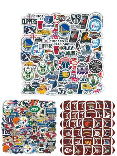 Football Rugby Stickers for Basketball Team Fans(98pcs) Vinyl Waterproof Stickers for Water Bottles Teens Boys Luggage Laptop Snowboard 0.8CM