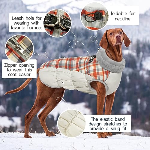 Kuoser Warm Dog Winter Jacket with Harness, Reflective Windproof Dog Coat for Small Dogs Lightweight and Stylish Cold Weather Vest XS - Image 3