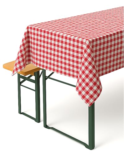 texpot Nappe à Carreaux Style Maison de Campagne - Couleur et Taille au Choix - 100% Coton (80 x 80 cm, carrée, Rouge et Blanc)