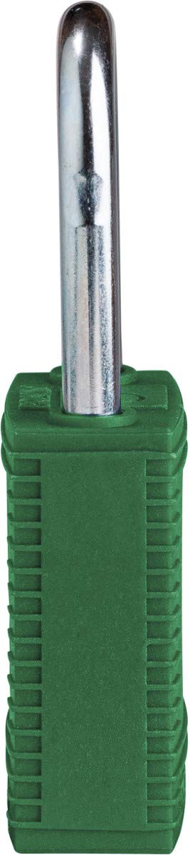 Candado de Nailon Safekey, 38mm x 84mm x 19mm, Verde, Paquete de 6