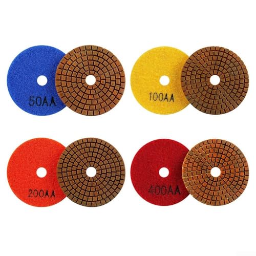 Almohadilla de pulido de metal de 80 mm con unión de cobre para molienda húmeda y pulido de superficies de granito, mármol y hormigón (juego de 4 piezas)