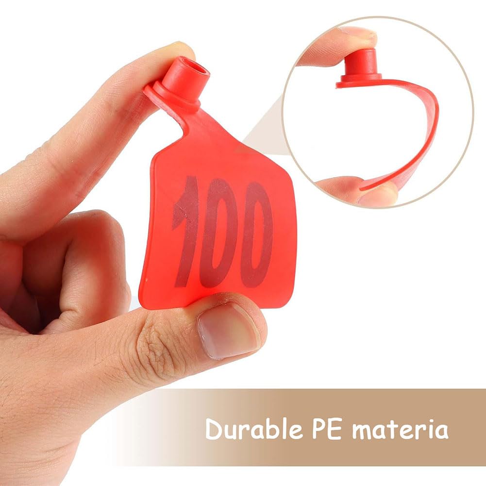 Kolczyki identyfikacyjne ABS dla zwierząt hodowlan Plastikowe kolczyki dla bydła Wielokolorowe Wiele rozmiarów 100 szt. Numery 001-500(Blue 7.5 * 10cm (2.95 * 3.93in),101-200)