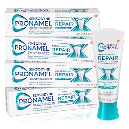Sensodyne Pronamel Intensive Enamel Repair Toothpaste for Sensitive Teeth, to Reharden and Strengthen Enamel, Extra Fresh - 3.4 Ounces (Pack of 4)