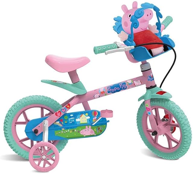 Bicicleta Aro 12" Peppa Pig, Bandeirante, Rosa